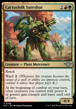 (199) Magic The Gathering Outlaws of Thunder Junction Single: Cactusfolk Sureshot  Holo Uncommon