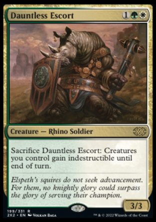 (199) Magic The Gathering Double Masters 2022 Single: Dauntless Escort Holo Rare
