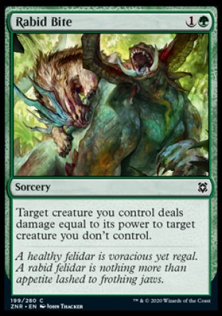 (199/280) Magic The Gathering Zendikar Rising Single: Rabid Bite Holo Common
