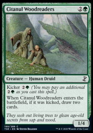 (199/289) Magic The Gathering Time Spiral Remastered Single: Citanul Woodreaders Holo Common