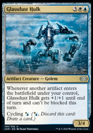 (199/332) Magic The Gathering Double Masters Single: Glassdust Hulk Holo Uncommon