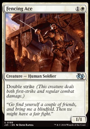 (199) Magic The Gathering Foundations Jumpstart Single: Fencing Ace  Uncommon