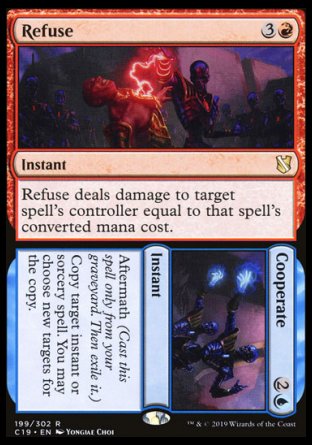 (199) Magic The Gathering Commander 2019 Single: Refuse // Cooperate  Rare