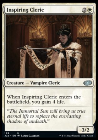 (199) Magic The Gathering Jumpstart 2022 Single: Inspiring Cleric  Uncommon