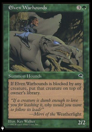 (000) Magic The Gathering The List Single: Elven Warhounds  Rare