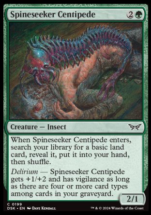 (199) Magic The Gathering Duskmourn: House of Horror Single: Spineseeker Centipede  Common