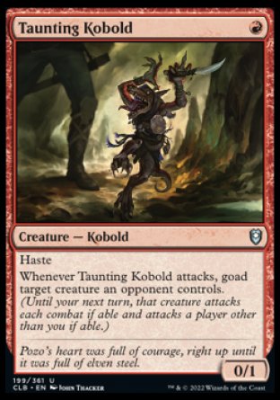 (199) Magic The Gathering Commander Legends: Battle for Baldur's Gate Single: Taunting Kobold  Uncommon