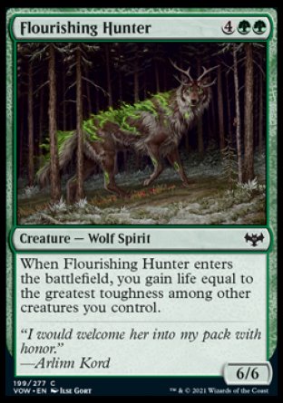(199) Magic The Gathering Innistrad: Crimson Vow Single: Flourishing Hunter Holo Common