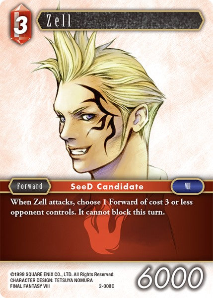 (008) Final Fantasy TCG Opus II Single: Zell (2-008) Holo Common