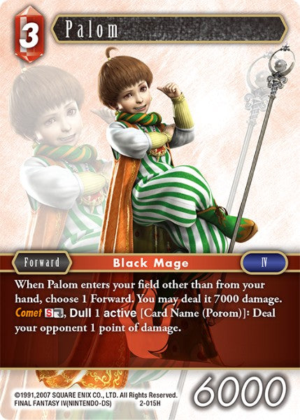 (015) Final Fantasy TCG Opus II Single: Palom (2-015) Holo Hero