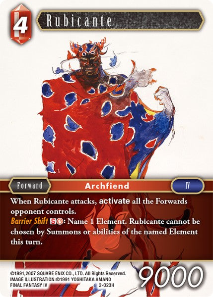 (023) Final Fantasy TCG Opus II Single: Rubicante (2-023) Holo Hero