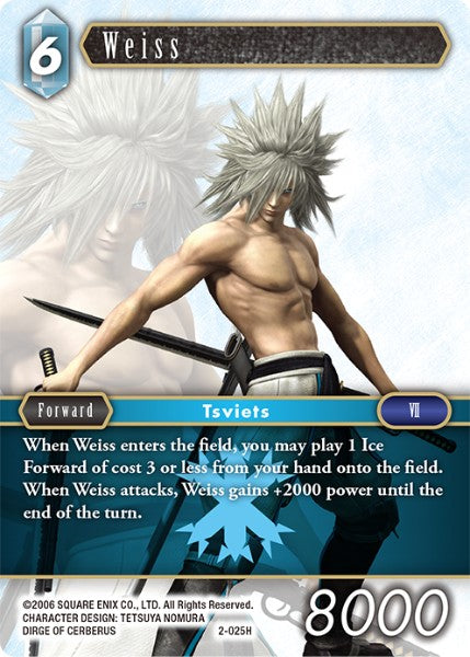 (025) Final Fantasy TCG Opus II Single: Weiss (2-025) Holo Hero
