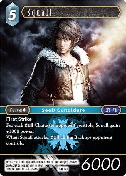 (038) Final Fantasy TCG Opus II Single: Squall (2-038) Holo Hero