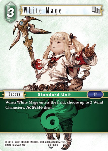 (058) Final Fantasy TCG Opus II Single: White Mage (2-058) Holo Common