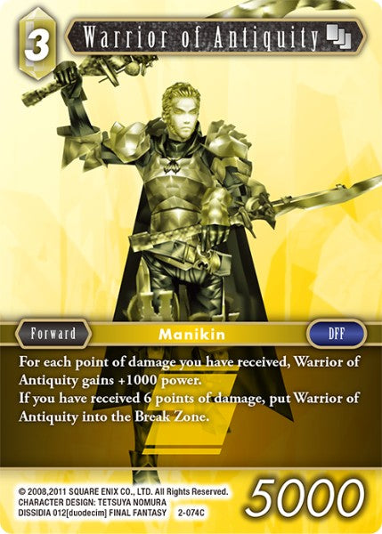 (074) Final Fantasy TCG Opus II Single: Warrior of Antiquity (2-074)  Common