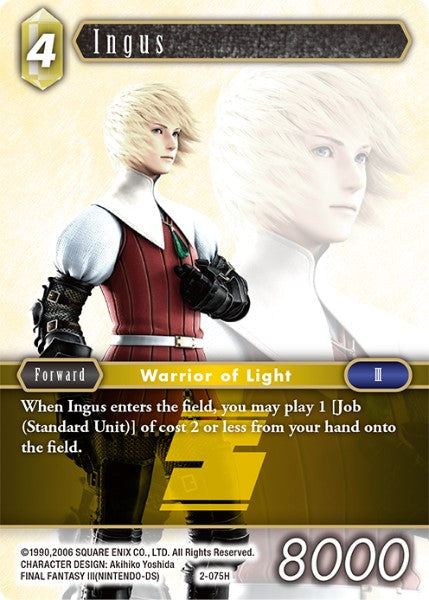 (075) Final Fantasy TCG Opus II Single: Ingus (2-075) Holo Hero