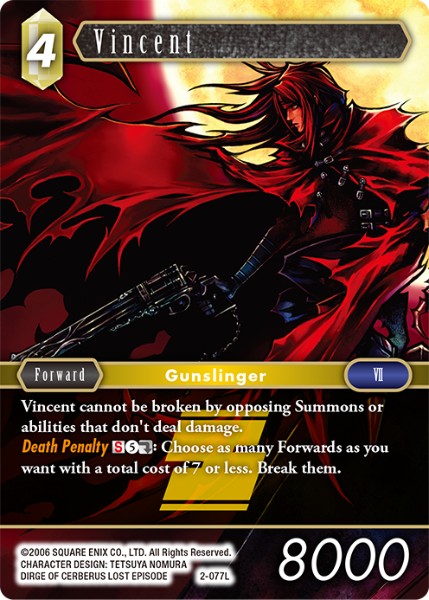 (077) Final Fantasy TCG Opus II Single: Vincent (2-077)  Legend