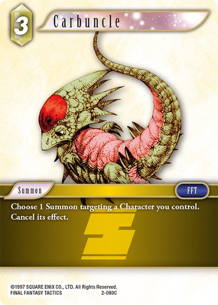 (080) Final Fantasy TCG Opus II Single: Carbuncle (2-080) Holo Common