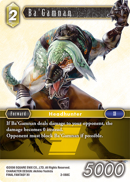 (088) Final Fantasy TCG Opus II Single: Ba'Gamnan (2-088) Holo Common