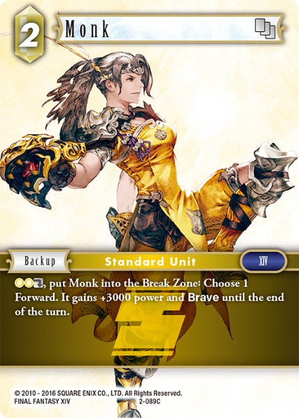 (089) Final Fantasy TCG Opus II Single: Monk (2-089)  Common
