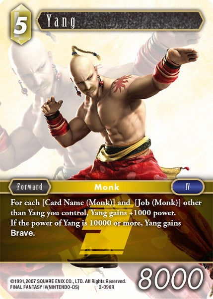 (090) Final Fantasy TCG Opus II Single: Yang (2-090) Holo Rare