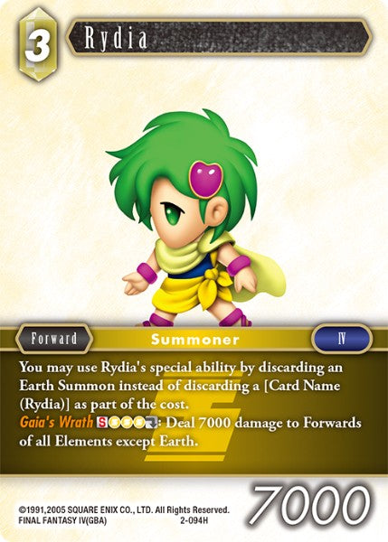 (094) Final Fantasy TCG Opus II Single: Rydia (2-094) Holo Hero