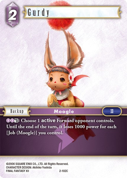 (102) Final Fantasy TCG Opus II Single: Gurdy (2-102) Holo Common