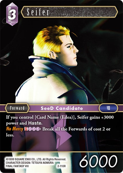 (110) Final Fantasy TCG Opus II Single: Seifer (2-110) Holo Rare