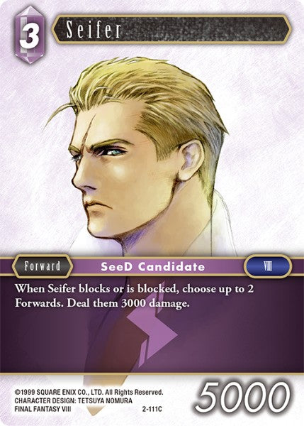 (111) Final Fantasy TCG Opus II Single: Seifer (2-111) Holo Common