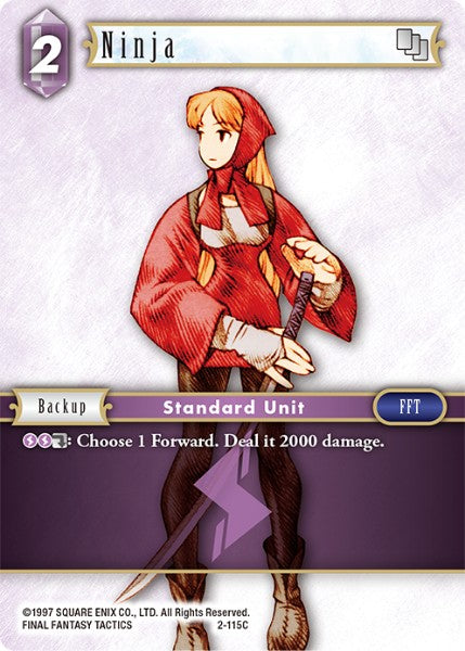 (115) Final Fantasy TCG Opus II Single: Ninja (2-115) Holo Common