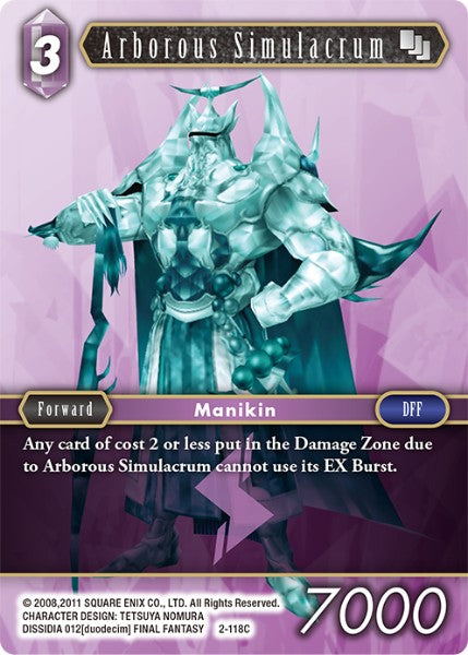 (118) Final Fantasy TCG Opus II Single: Arborous Simulacrum (2-118)  Common