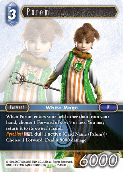 (135) Final Fantasy TCG Opus II Single: Porom (2-135) Holo Hero