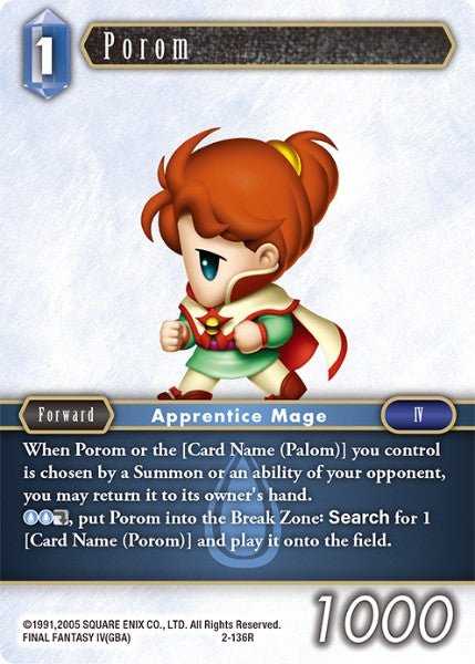 (136) Final Fantasy TCG Opus II Single: Porom (2-136)  Rare