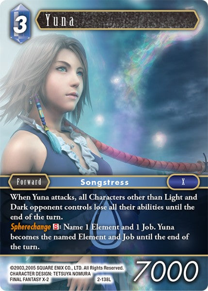 (138) Final Fantasy TCG Opus II Single: Yuna (2-138) (V.1) Holo Legend