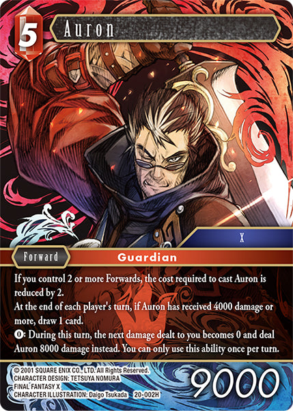 (002) Final Fantasy TCG Dawn of Heroes Single: Auron (20-002) (V.1)  Hero