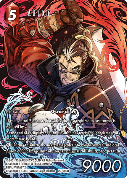 (002) Final Fantasy TCG Dawn of Heroes Single: Auron (20-002) (V.2) Holo Hero
