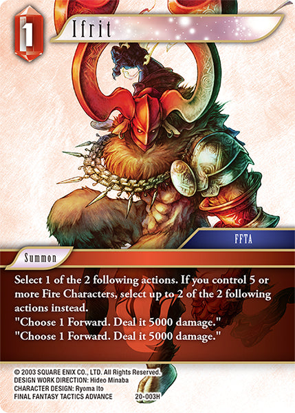(003) Final Fantasy TCG Dawn of Heroes Single: Ifrit (20-003) Holo Hero