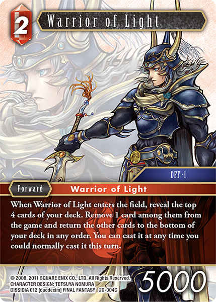 (004) Final Fantasy TCG Dawn of Heroes Single: Warrior of Light (20-004) Holo Common