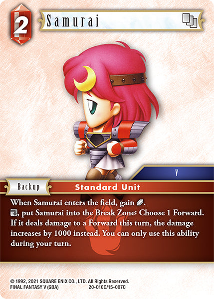 (010) Final Fantasy TCG Dawn of Heroes Single: Samurai (20-010)  Common