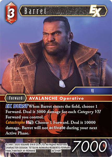(016) Final Fantasy TCG Dawn of Heroes Single: Barret (20-016) Holo Rare