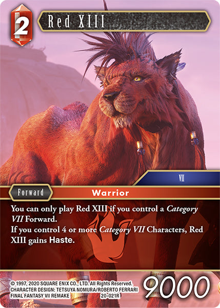 (021) Final Fantasy TCG Dawn of Heroes Single: Red XIII (20-021) Holo Rare