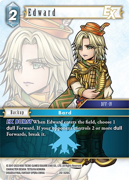 (026) Final Fantasy TCG Dawn of Heroes Single: Edward (20-026) Holo Common