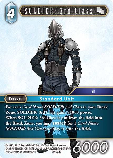 (032) Final Fantasy TCG Dawn of Heroes Single: SOLDIER: 3rd Class (20-032)  Common