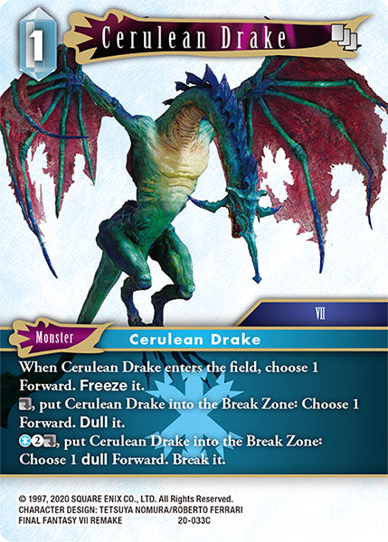 (033) Final Fantasy TCG Dawn of Heroes Single: Cerulean Drake (20-033)  Common
