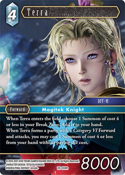 (034) Final Fantasy TCG Dawn of Heroes Single: Terra (20-034) Holo Rare