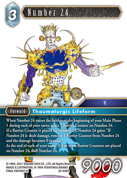 (036) Final Fantasy TCG Dawn of Heroes Single: Number 24 (20-036) Holo Hero