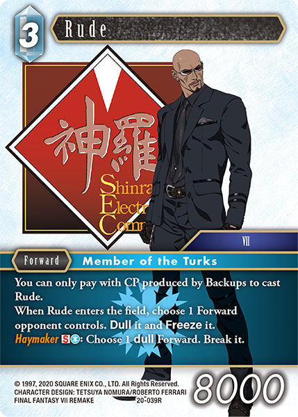(039) Final Fantasy TCG Dawn of Heroes Single: Rude (20-039)  Rare