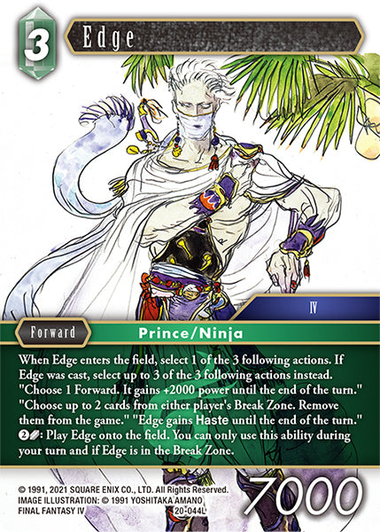 (044) Final Fantasy TCG Dawn of Heroes Single: Edge (20-044) Holo Legend