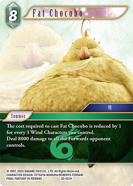 (051) Final Fantasy TCG Dawn of Heroes Single: Fat Chocobo (20-051) Holo Hero