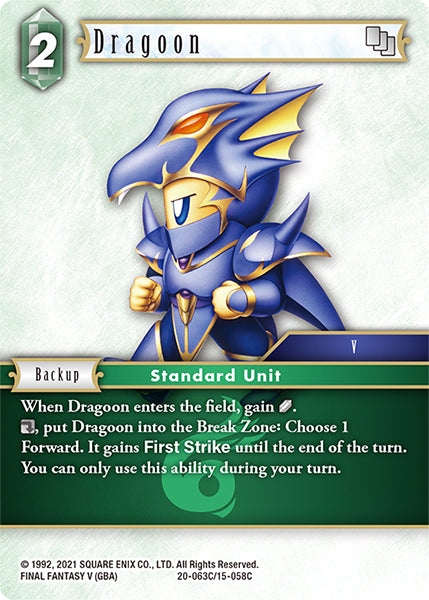 (063) Final Fantasy TCG Dawn of Heroes Single: Dragoon (20-063) Holo Common